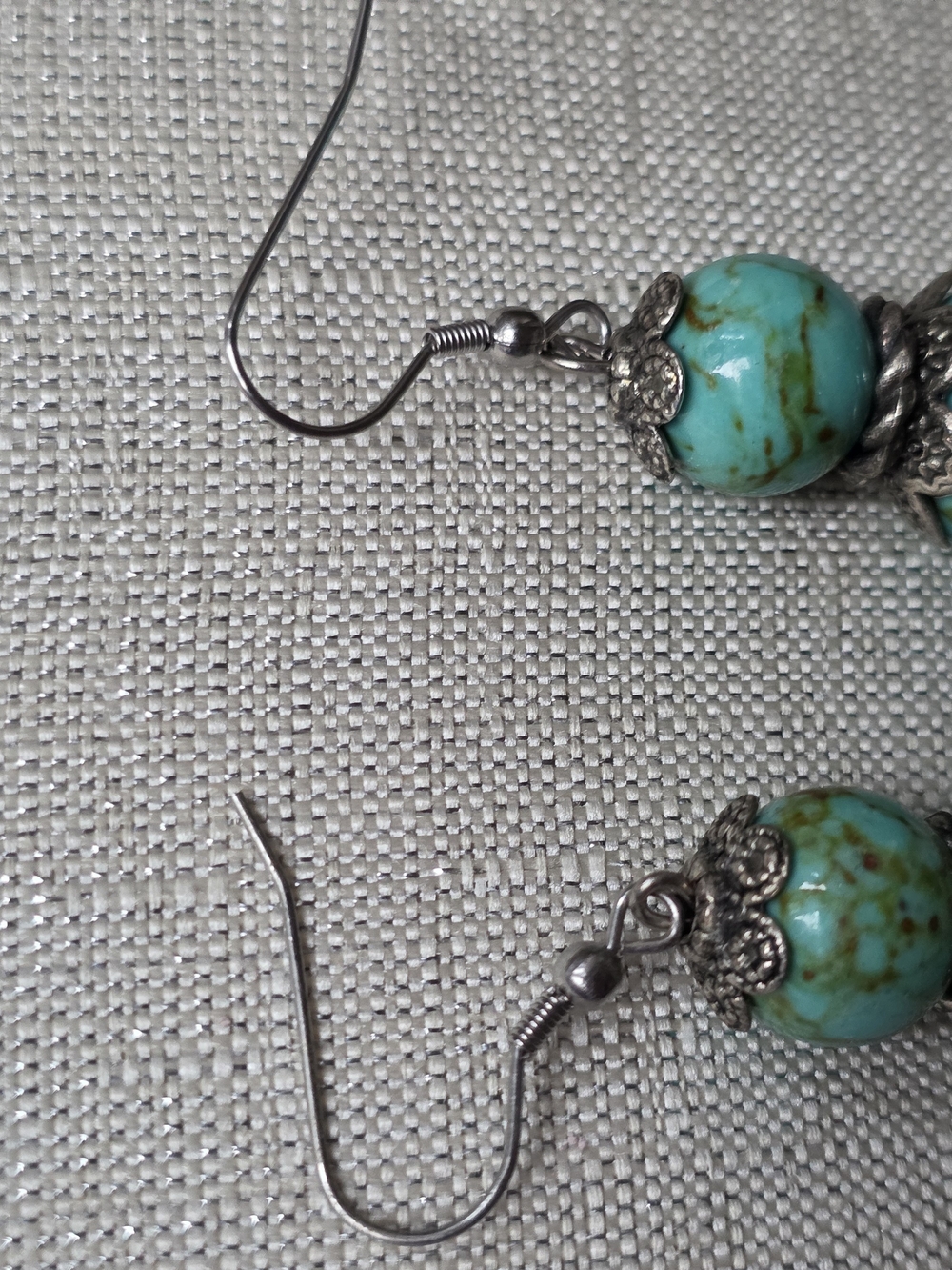 Turquoise Bead Drop Earrings - Women Jewelry - Picture 5 of 6